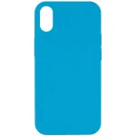 Чохол Silicone Case Full Protective (AA) NO LOGO для Apple iPhone X / XS (5.8") Блакитний / Blue