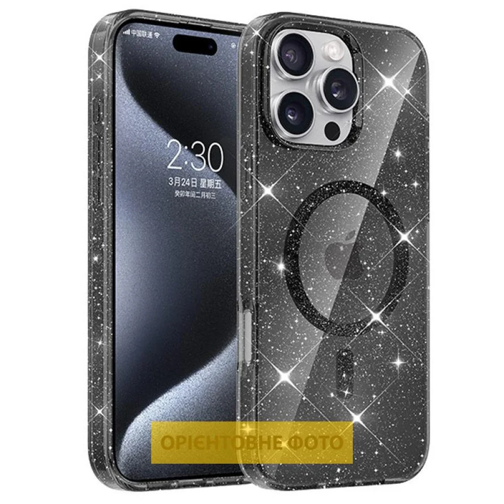 Чохол TPU Eclipse Sparkle (MagFit) для Apple iPhone 16e (6.1") Black