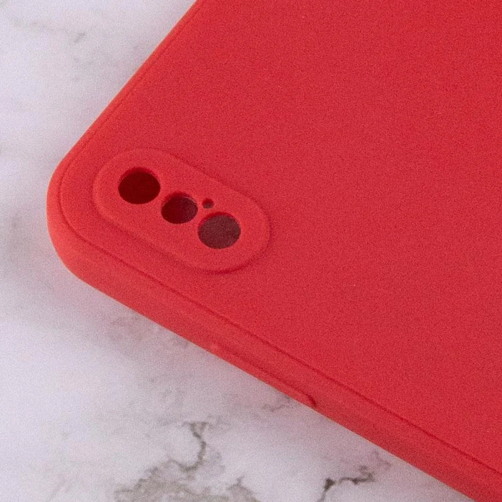 Силіконовий чохол Candy Full Camera для Apple iPhone X / XS (5.8") Червоний / Camellia