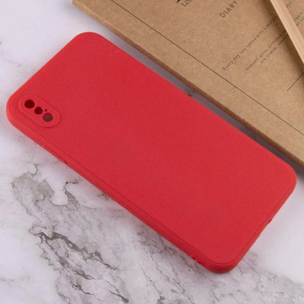 Силіконовий чохол Candy Full Camera для Apple iPhone X / XS (5.8") Червоний / Camellia
