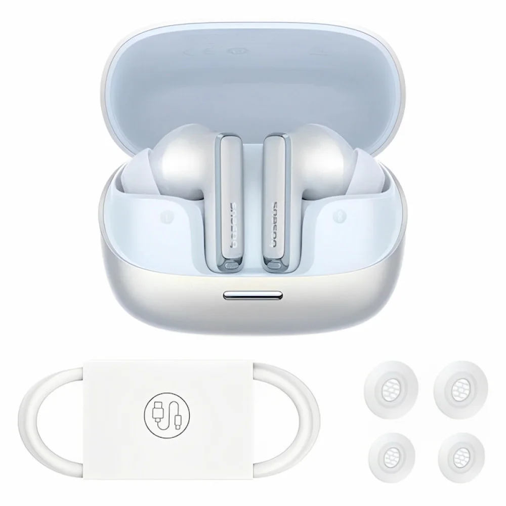 Бездротові TWS навушники Baseus OS Bowie M2s Pro (A00051801) Moon White