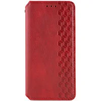 Шкіряний чохол-книжка GETMAN Cubic (PU) для Motorola Edge 50 Fusion Червоний