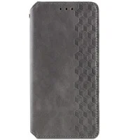 Шкіряний чохол-книжка GETMAN Cubic (PU) для Motorola Edge 50 Fusion Сірий