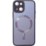 Чохол TPU+Glass Sapphire Midnight with MagSafe для Apple iPhone 14 (6.1") Фіолетовий / Deep Purple